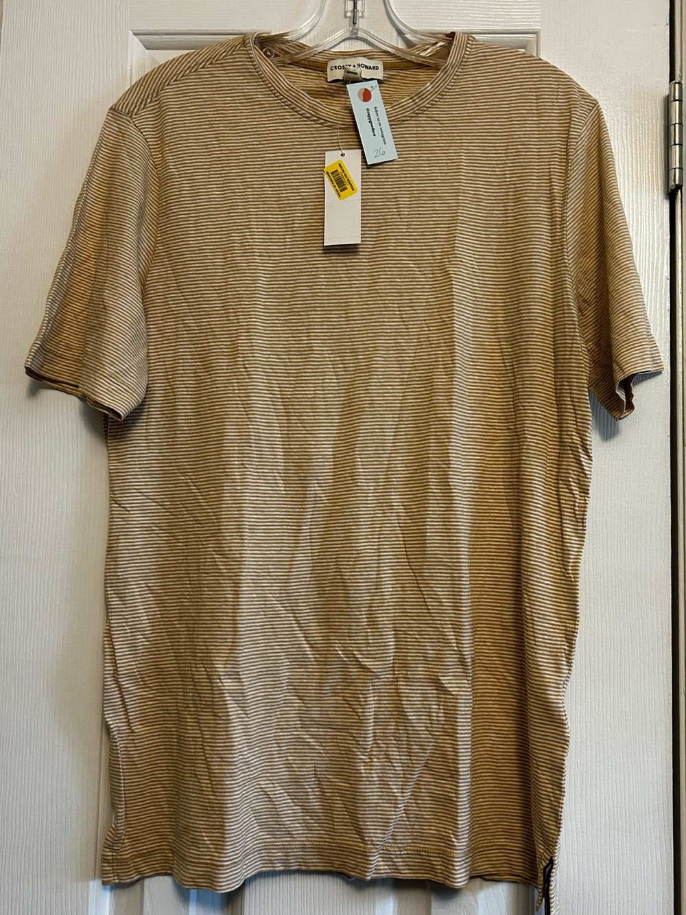 Crosby & Howard - Light Brown & White Striped Tee